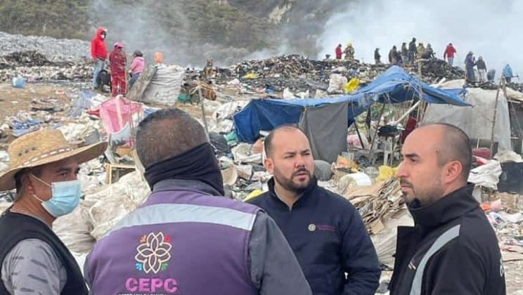 ATENDIÓ SECRETARÍA DE MEDIO AMBIENTE INCENDIO DENTRO DEL SITIO DE DISPOSICIÓN FINAL DE PANOTLA