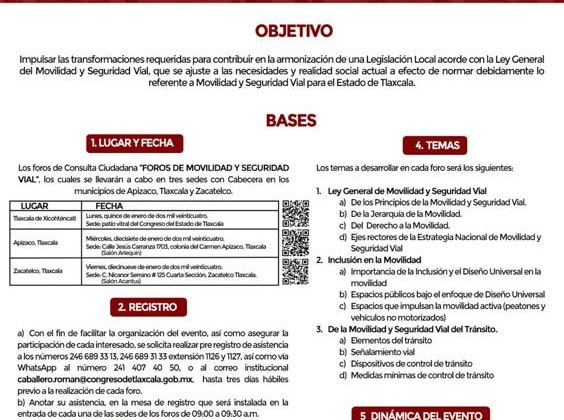 INVITA SMyT A PARTICIPAR EN LOS FOROS DE CONSULTA PARA ARMONIZAR LEY DE MOVILIDAD