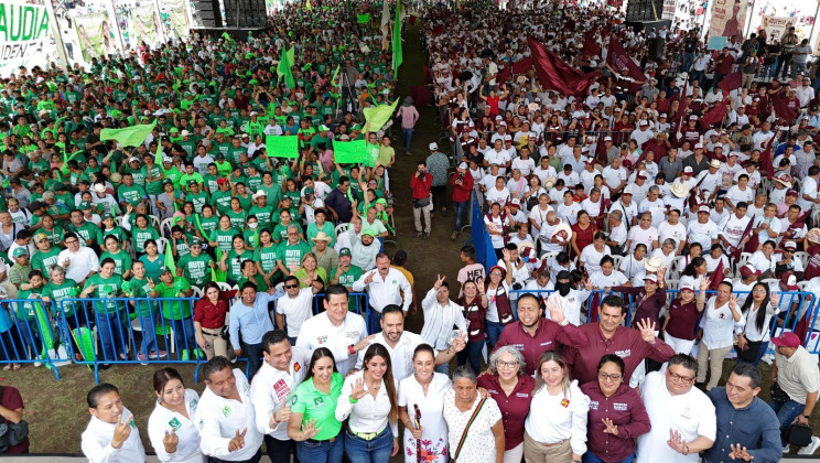 A MORENA, PT Y PVEM NOS UNE EL AMOR AL PUEBLO Y EL ANHELO DE UN MÉXICO CON JUSTICIA: CLAUDIA SHEINBAUM LLAMA A LA UNIDAD DENTRO DE LA 4T EN TAMAZUNCHALE, SAN LUIS POTOSÍ