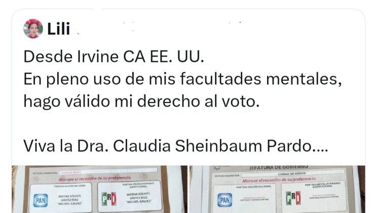 CLAUDIA SHEINBAUM RECIBE APOYO DE MEXICANOS EN EL EXTRANJERO A TRAVÉS DEL VOTO